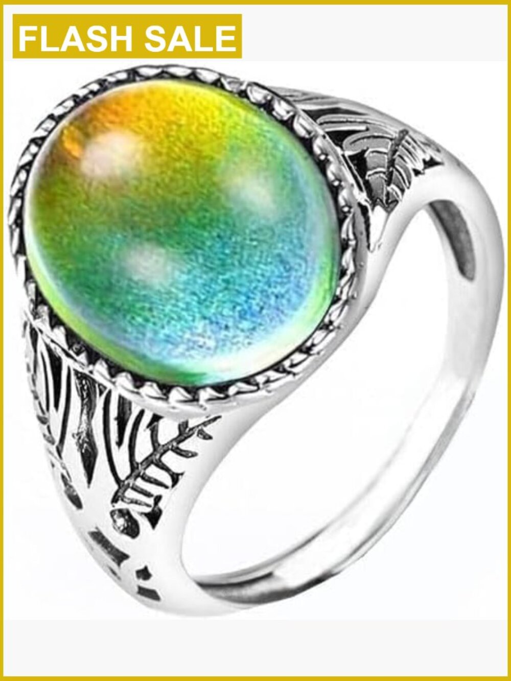 Vintage Mood Ring Stainless Steel Color Changing Ring Statement Jewelry